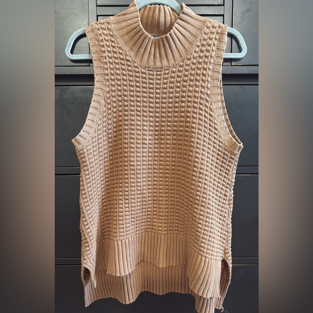 Brown Sleeveless Knit Sweater: French connection